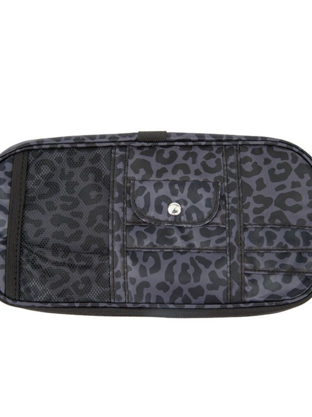 Black and Gray Leopard Print Miamica Car Visor Organizer